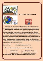 English Worksheet: War and Pollution