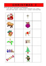 English Worksheet: Christmas vocabulary  worksheet 2/2