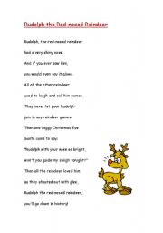 English Worksheet: Rudolf song