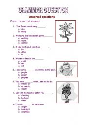 English worksheet: Grammar activity