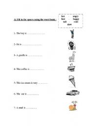 English worksheet: adjectives