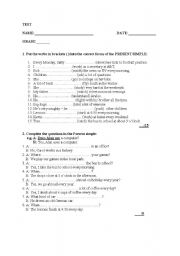 English worksheet: Present Simple exercises