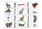 English Worksheet: Animals Domino Game 3 Part