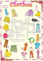 Clothes-  Picture crossword