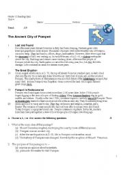 English Worksheet: reading quiz