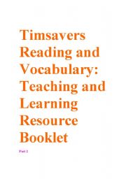 Timesavers Reading and Vocabulary Resource booklet part 2