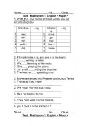 English worksheet: present