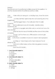 English worksheet: Reading about school