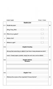 English Worksheet: Sample Paper