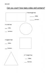 English worksheet: basic shape features