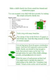 English Worksheet: Make a family tree- Craft