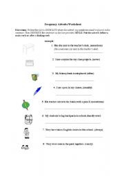 English Worksheet: Frequency Adverbs Worksheet