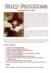 English Worksheet: Guy Fawkes