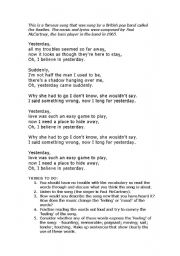 English worksheet: Pronunciation exercise using well known song.
