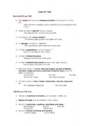 English worksheet: USES OF 