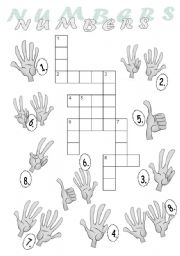 Numbers Crossword Puzzle + key