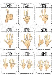 English Worksheet: Numbers Game Cards  + Rules