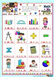 Classroom objects and symbols Set  (1)  - Vocabulary related to Mathematics