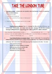 English Worksheet: TAKE THE LONDON TUBE 