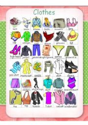 Clothes Pictionary - ESL worksheet by erikaandel