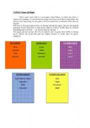 English Worksheet: Taboo Game of English Shops