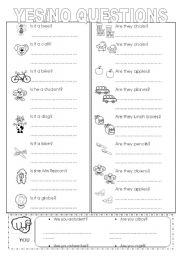 English Worksheet: yes/no questions (easy)