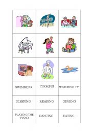 English Worksheet: Present continuous game 