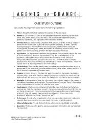 English Worksheet: case study outline