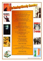 English Worksheet: U2: Sunday Bloody Sunday Comprehension and Research Worksheet