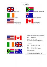 English worksheet: FLAGS