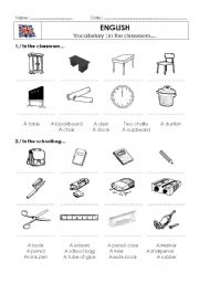 School Furniture : vocabulary - ESL worksheet by azouz
