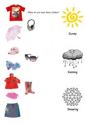 English worksheet: When do wear these clothes? worksheet