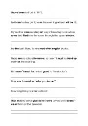 English worksheet: Find mistakes