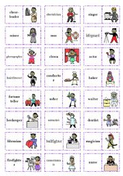 English Worksheet: Lets play dominoes! Set 3 - Jobs (1/3)