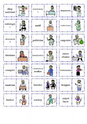 English Worksheet: Lets play dominoes! Set 3 - Jobs (3/3)