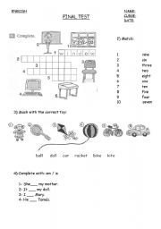 English worksheet: easy test
