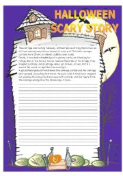 Halloween scary story worksheet
