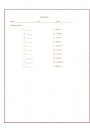 English worksheet: numbers 11 to 20