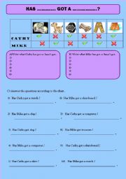 English Worksheet: has got