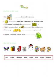 English Worksheet: words