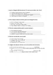 English Worksheet: Tenses Exercise