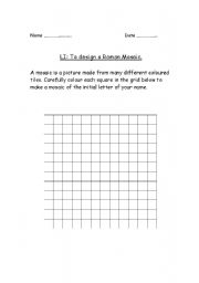 English Worksheet: Design a Roman Mosaic