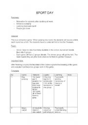 English Worksheet: Sport day