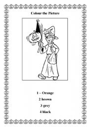 English worksheet: Halloween picture
