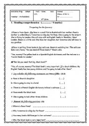 English Worksheet: exam