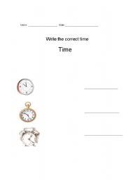 English Worksheet: Time