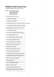 English worksheet: passive voice