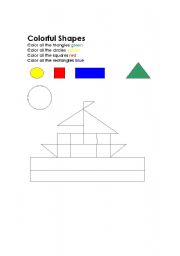 English worksheet: Colorful Shapes