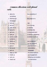 English Worksheet: collocations with phrasal verbs
