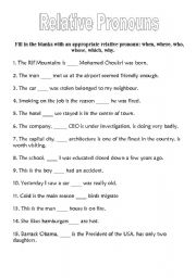 English Worksheet: Relative pronouns